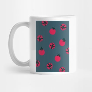 Tomato Blue Pattern Print Mug